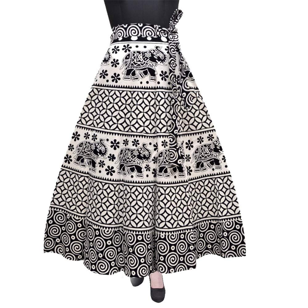 uniquechoice Presenting Woman's Cotton Printed B&W Color Casual Skirt (A-line :: Free Size) White-picture-43