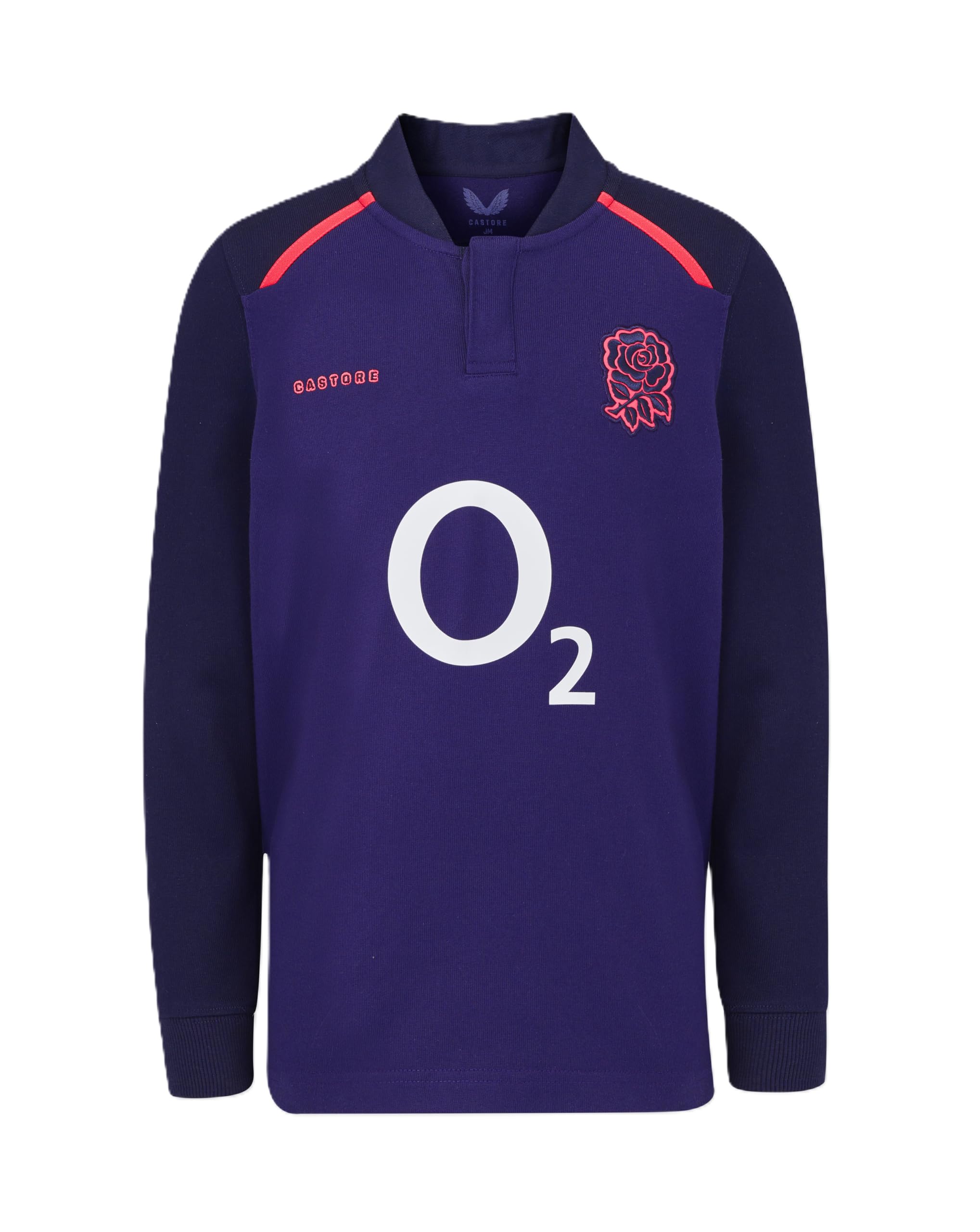 Castore England Rugby Women's Alternate Classic Long Sleeve Shirt, Rhodonite, Maritime Blue, Diva Pink, 10