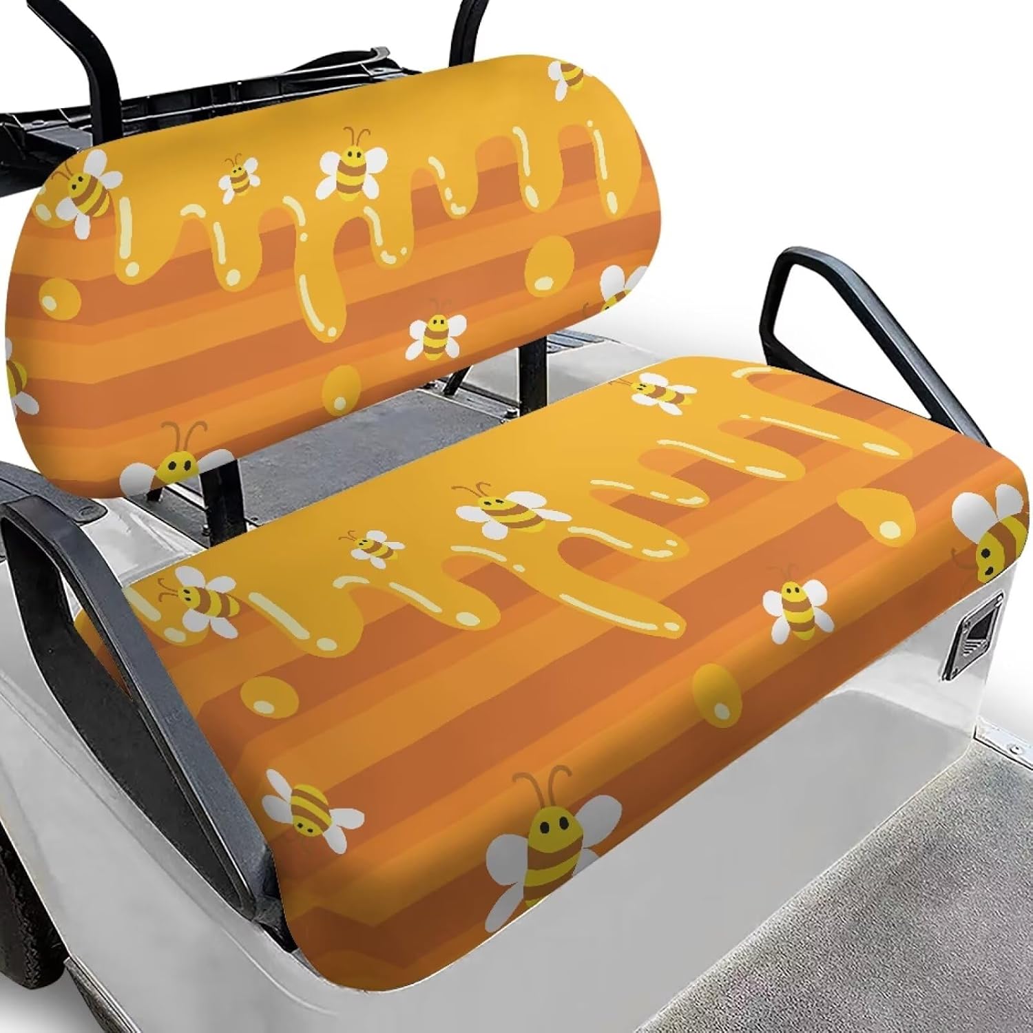 Forchrinse Bee Honey Golf Cart Seat Covers Golf Cart Seat Blanket Outdoor Club Car Blanket for 2-Person Club Car Seats Easy Installation