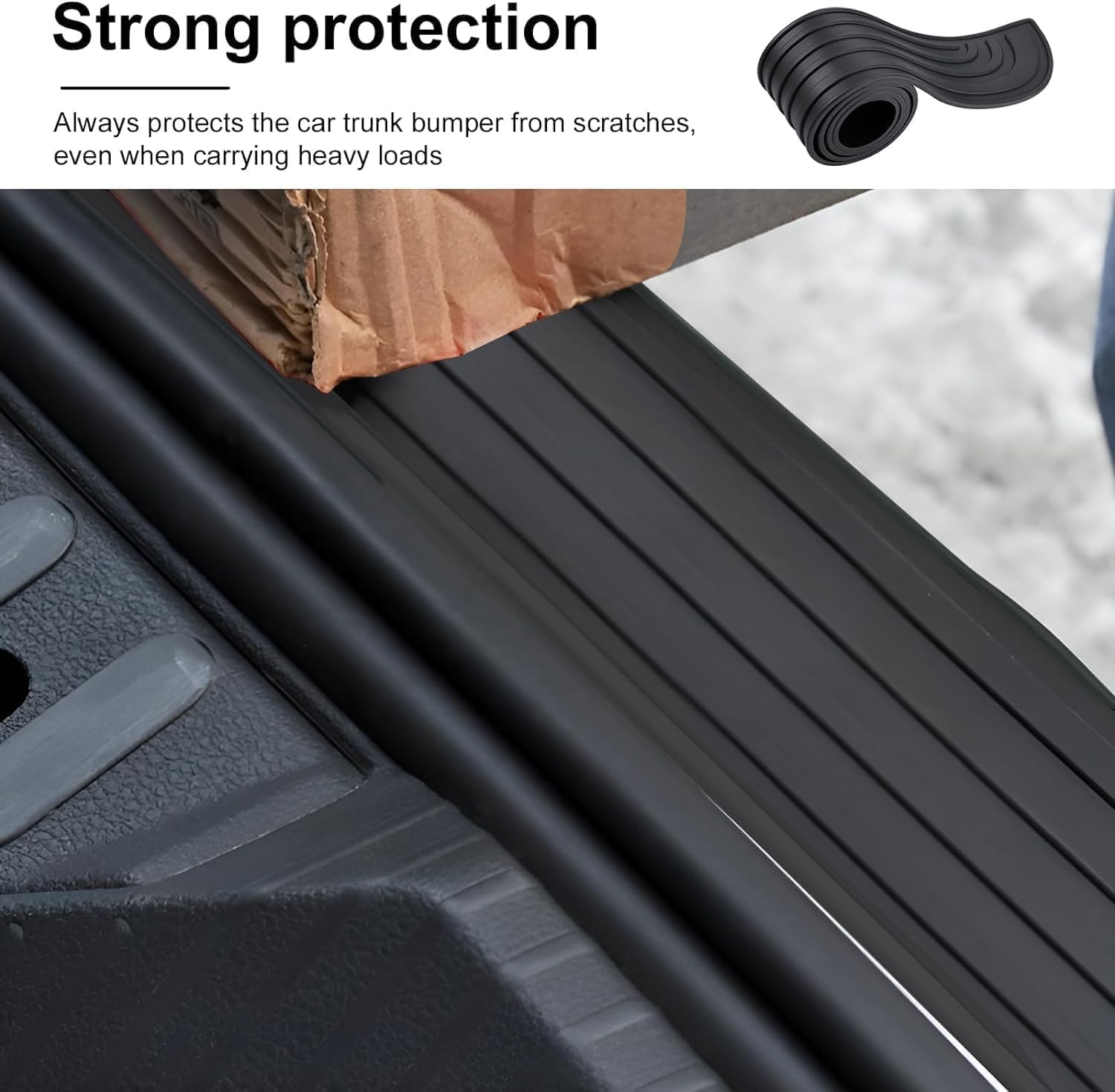 Car Rear Bumper Protector for 2022-2026 Tucson, Anti-Scratch Rubber Rear Bumper Guard, Non-Slip Trunk Sill Protector,7 * 90