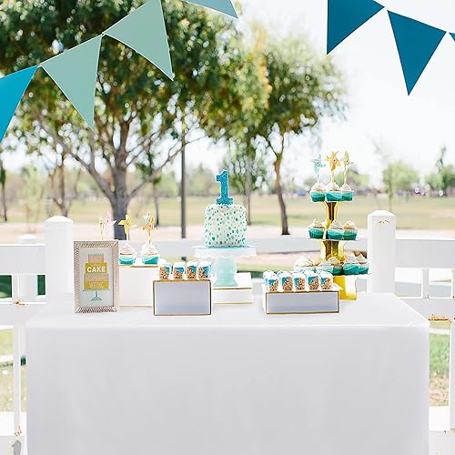 Miniatura 8 de Obstal Paquete de 2 manteles para mesas rectangulares de 6 pies, resistente al agua, tela lavable, protector de mesa rectangular de poliéster para