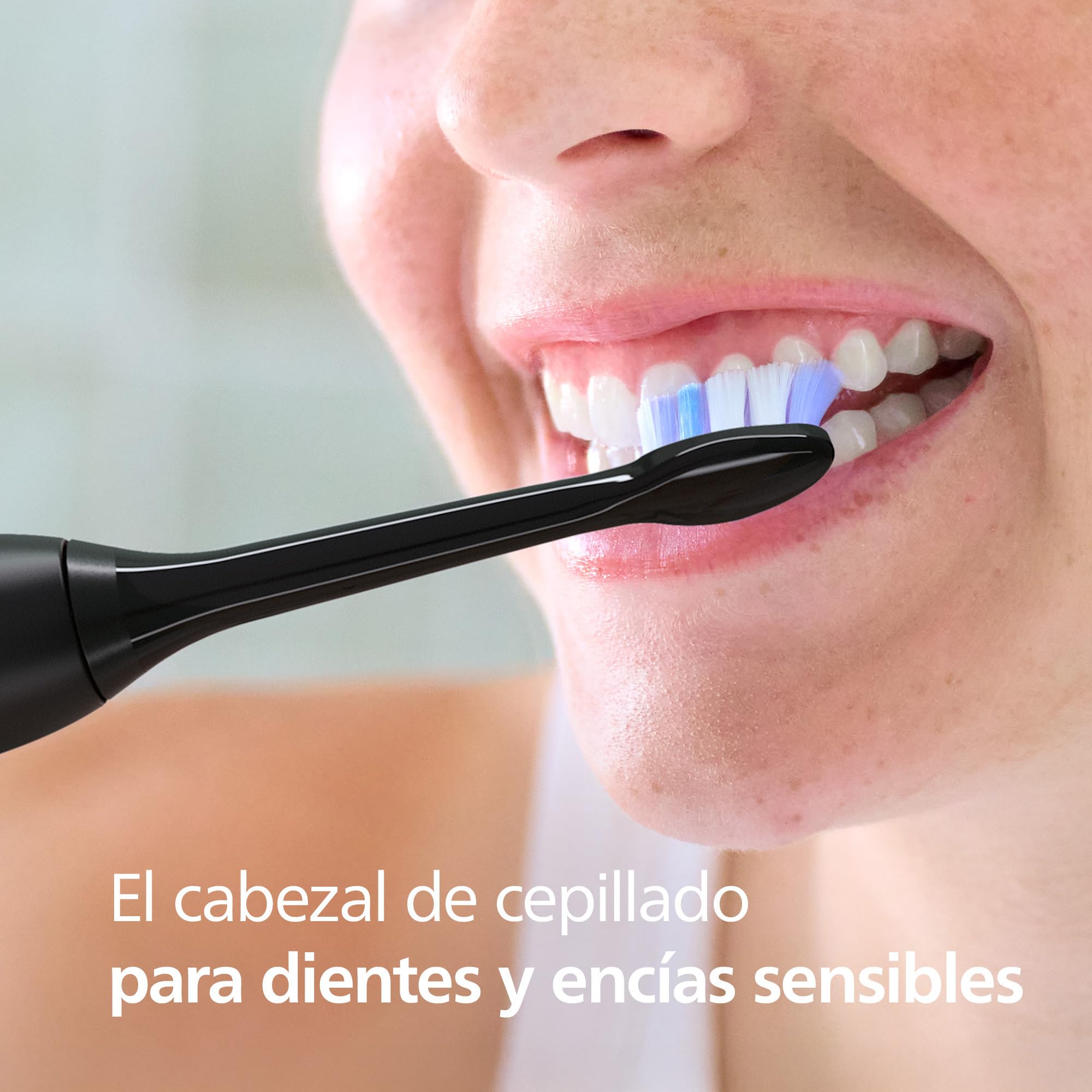 Philips Sonicare S2 Sensitive, pack de 6 cabezales para cepillo eléctrico, negro, HX6056/88
