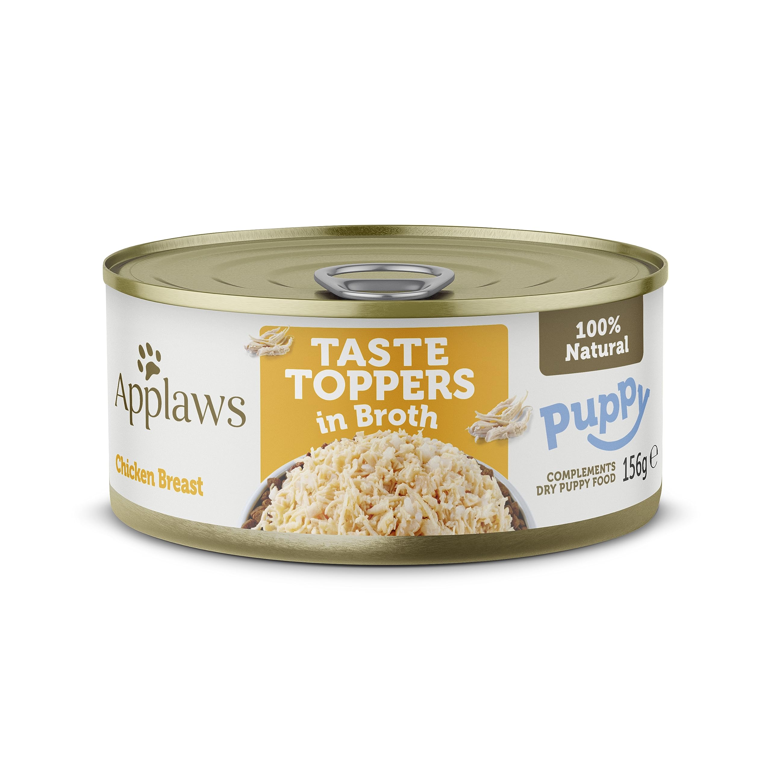Applaws Natural Wet Puppy Food, Chicken Breast with Rice in Broth Can 156g Hypoallergenic Wet Dog Food (Pack of 12)