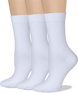 COTTON DAY Women's Soft Combed Cotton Socks Seamless Toe Black White Navy