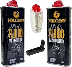 Kit 2 Fluidos Volcano (133ml) Pedra Pavio E Vedação Anti Evaporação
