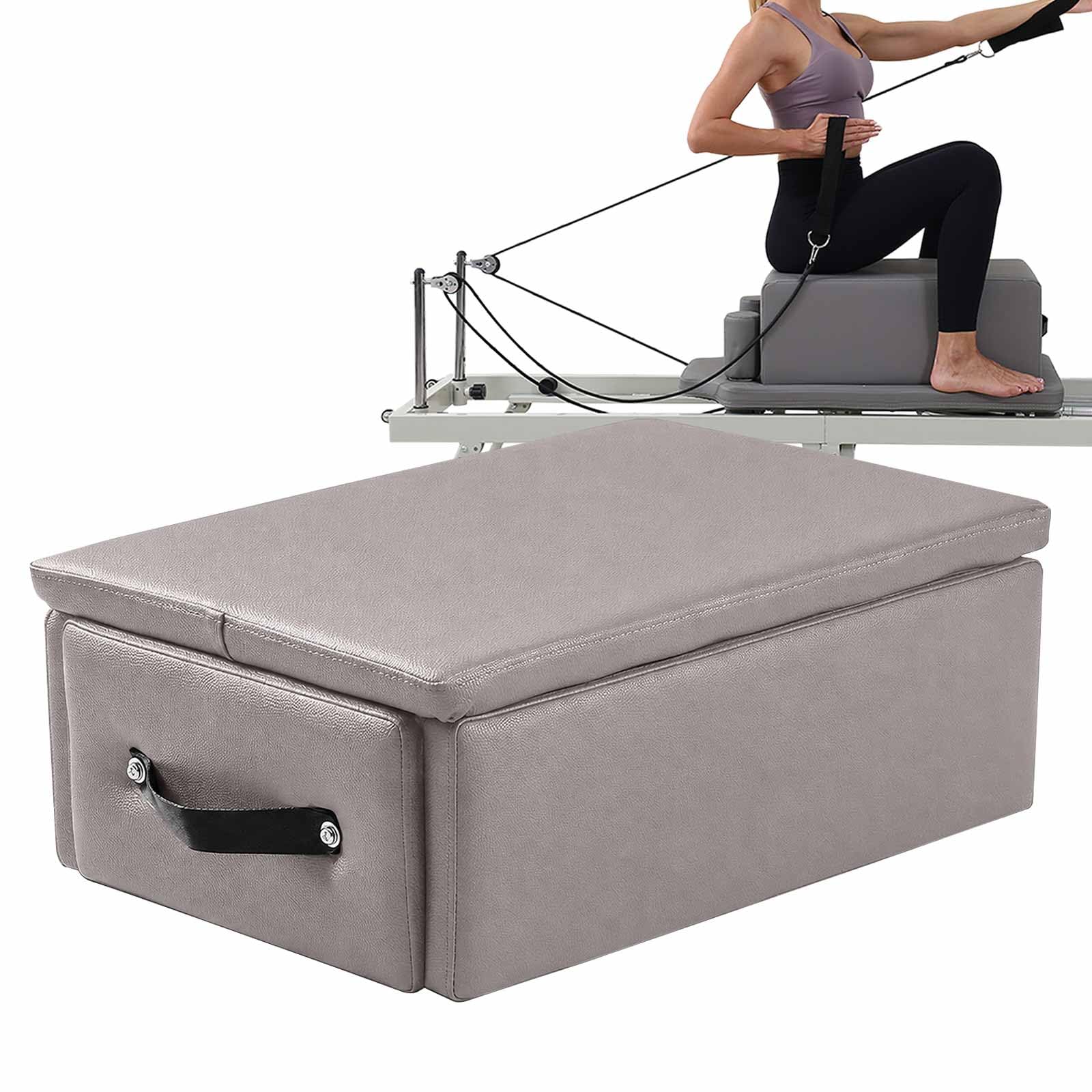 Pilates-Sitzbox für Reformer – Gepolsterte Reformer-Box, Pilates-Zubehör für Rumpf- und Dehnübungen, für Heimtraining und Studio