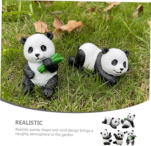 Miniatura 4 de 5pcs Panda Ornamento Tiny Panda Doll Mini Panda Figuras Lindo Panda Modelo Miniatura Panda Juguetes Juguetes de la Selva Figuras Miniatura Panda