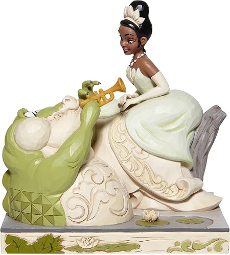 Enesco Disney Traditions by Jim Shore White Woodland - Figura de Tiana con Louie, 7.5 pulgadas, multicolor