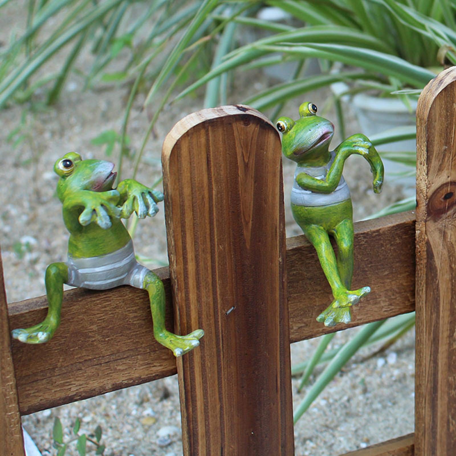 4-teiliges Frosch-Blumentopf-Dekoset Aus Harz – Kletter- & Hängefiguren Für Garten & Zuhause