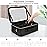 Relavel Makeup Bag with LED Mirror, Large Capacity Travel Cosmetic Organizer with Adjustable Compartments, Brush Holder & Detachable Strap, Black Storage Box for Makeup Artists