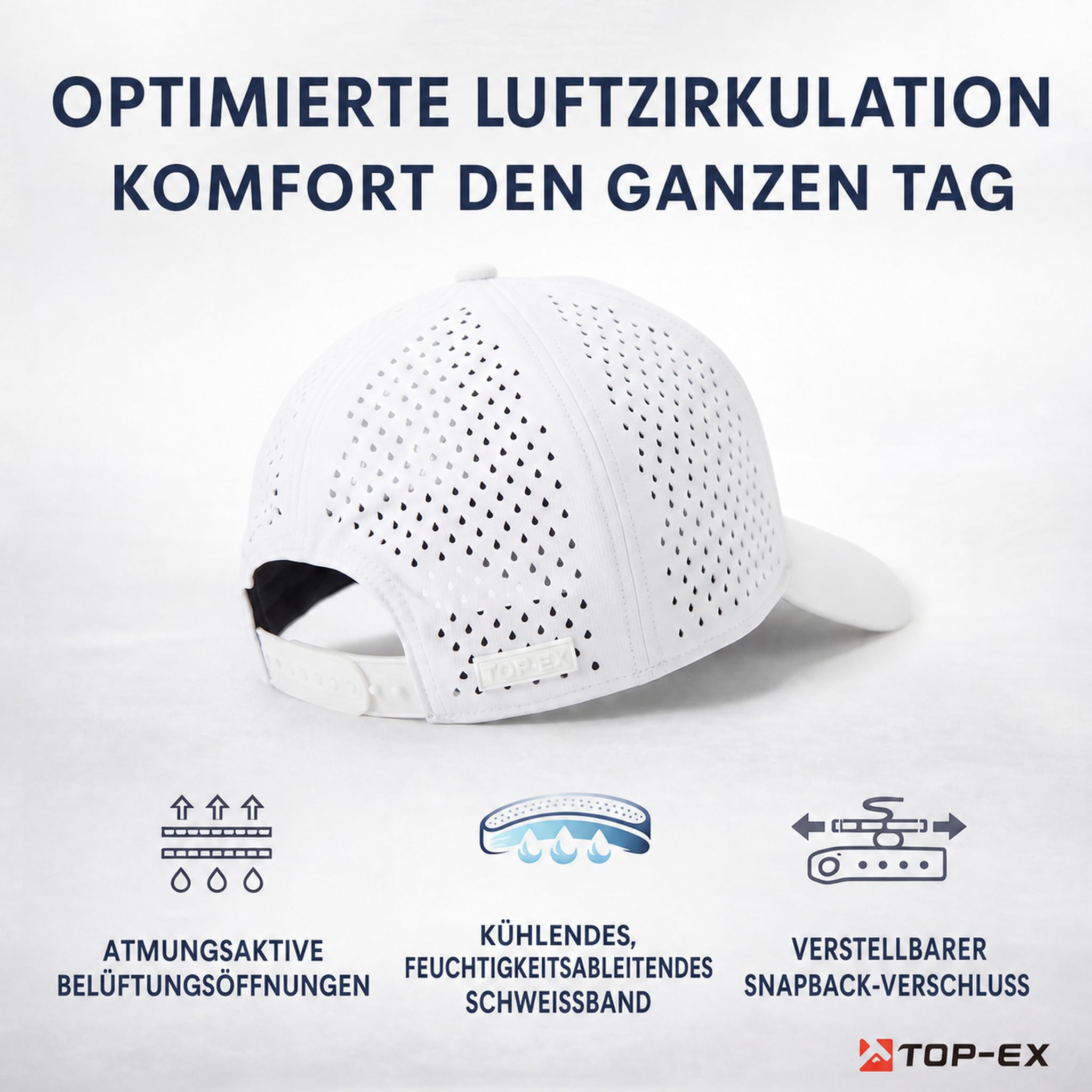 TOP-EX UVCoolix Kühlende Baseball Cap Herren mit UPF 50