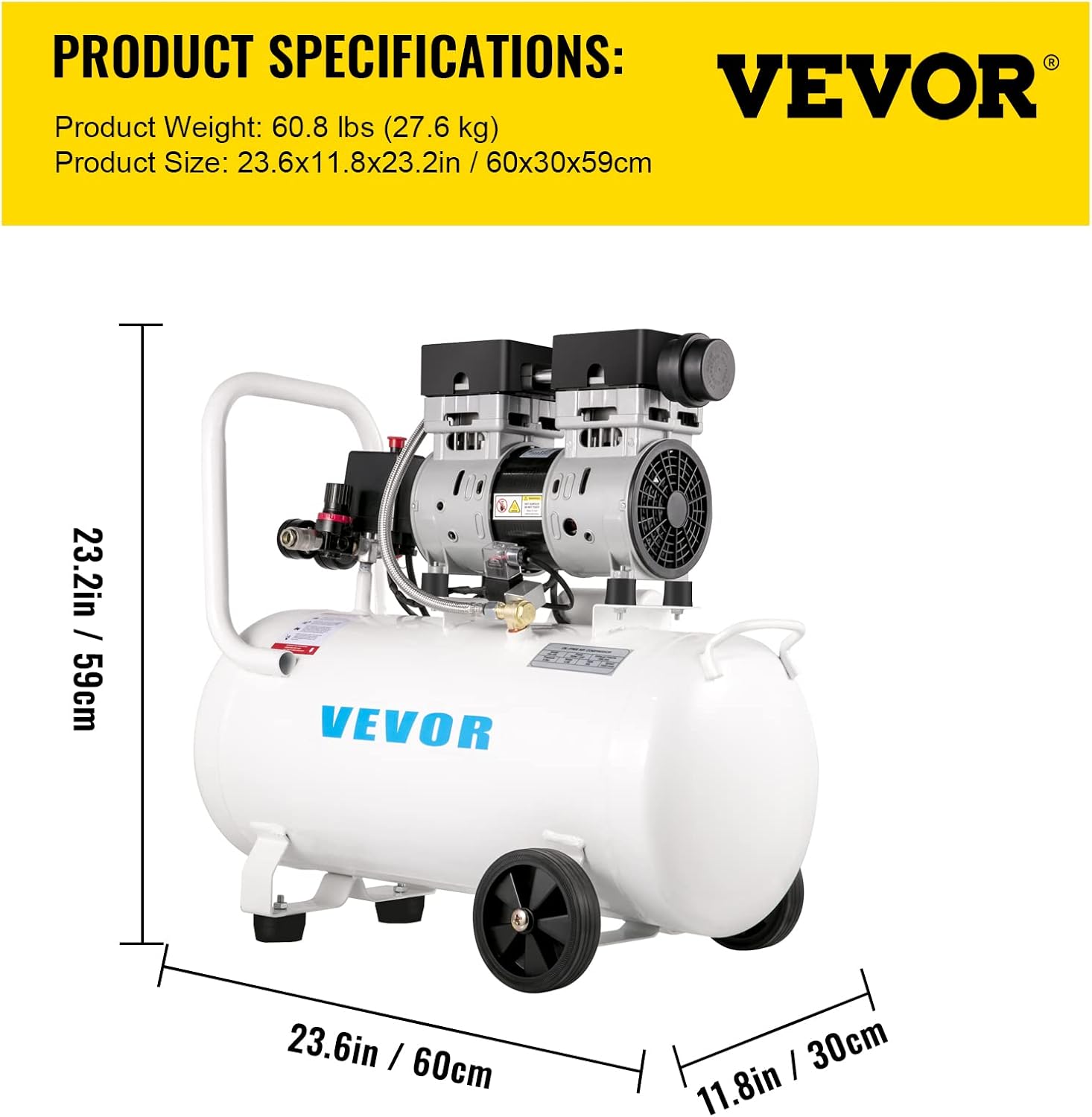 VEVOR air compressor dimensions