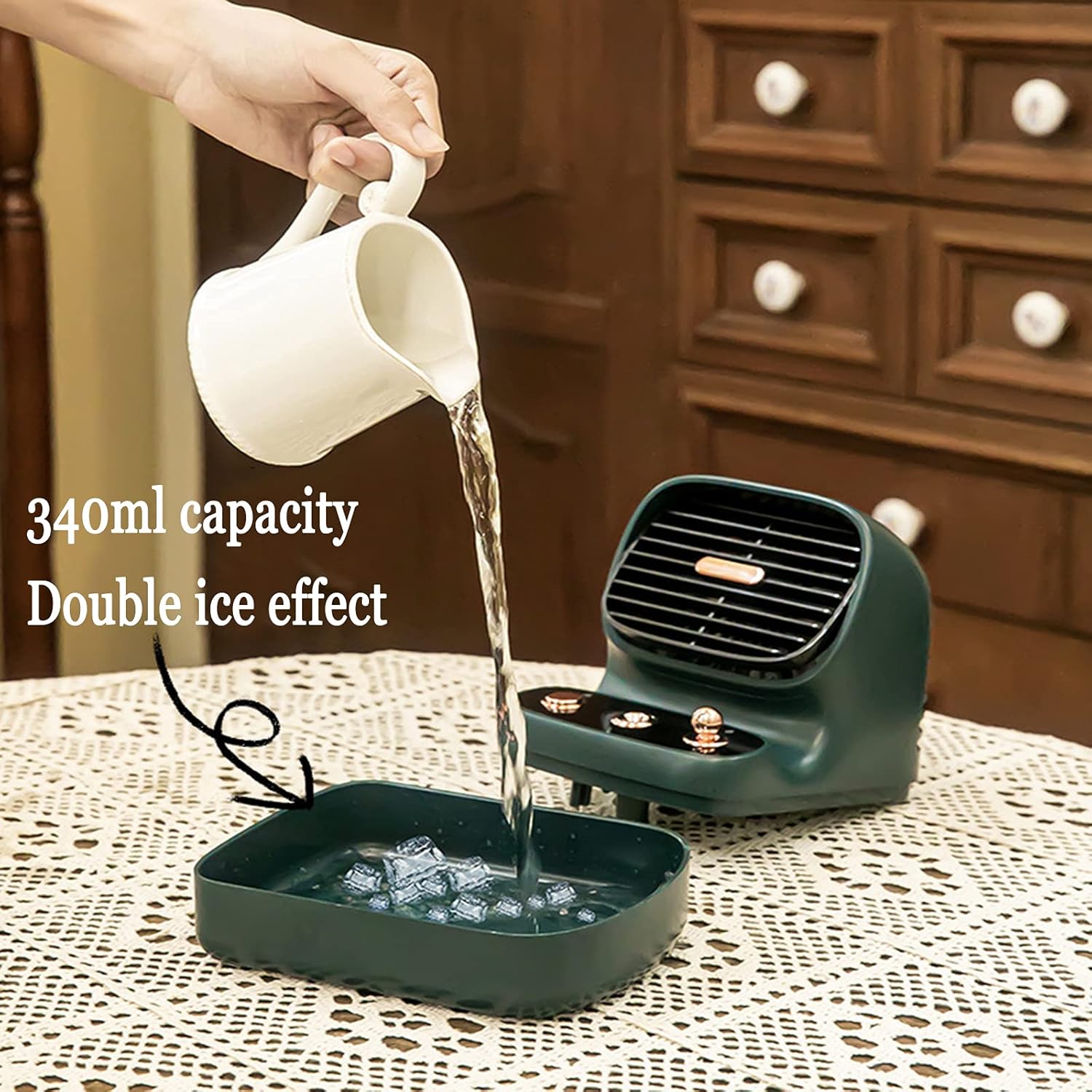 Mini Air Conditioner Fan Portable USB Creative Retro 2000mA 340ml Game Console Cooled Fan for Office Home Decor Quiet Air Cooler Humidifier (White)