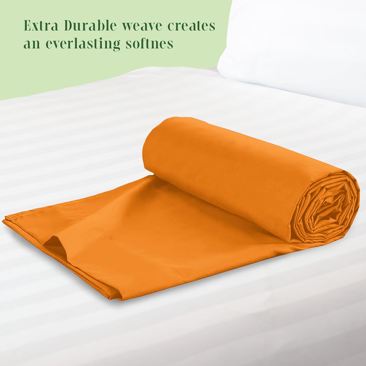 Elegant Comfort Premium Hotel Quality 1-Piece Flat Sheet, Luxury & Softest 1500 Thread Count Egyptian Quality Bedding Flat Sheet, Wrinkle, Stain and Fade Resistant, California King, Orange