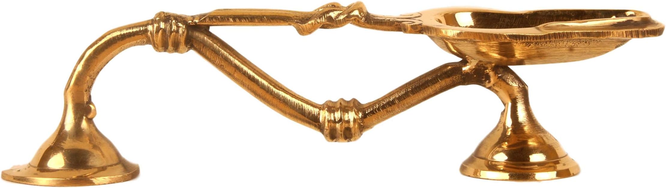 Haristore Brass Diya Stand (Gold_1.3 Inch X 7.6 Inch X 1.7 Inch)