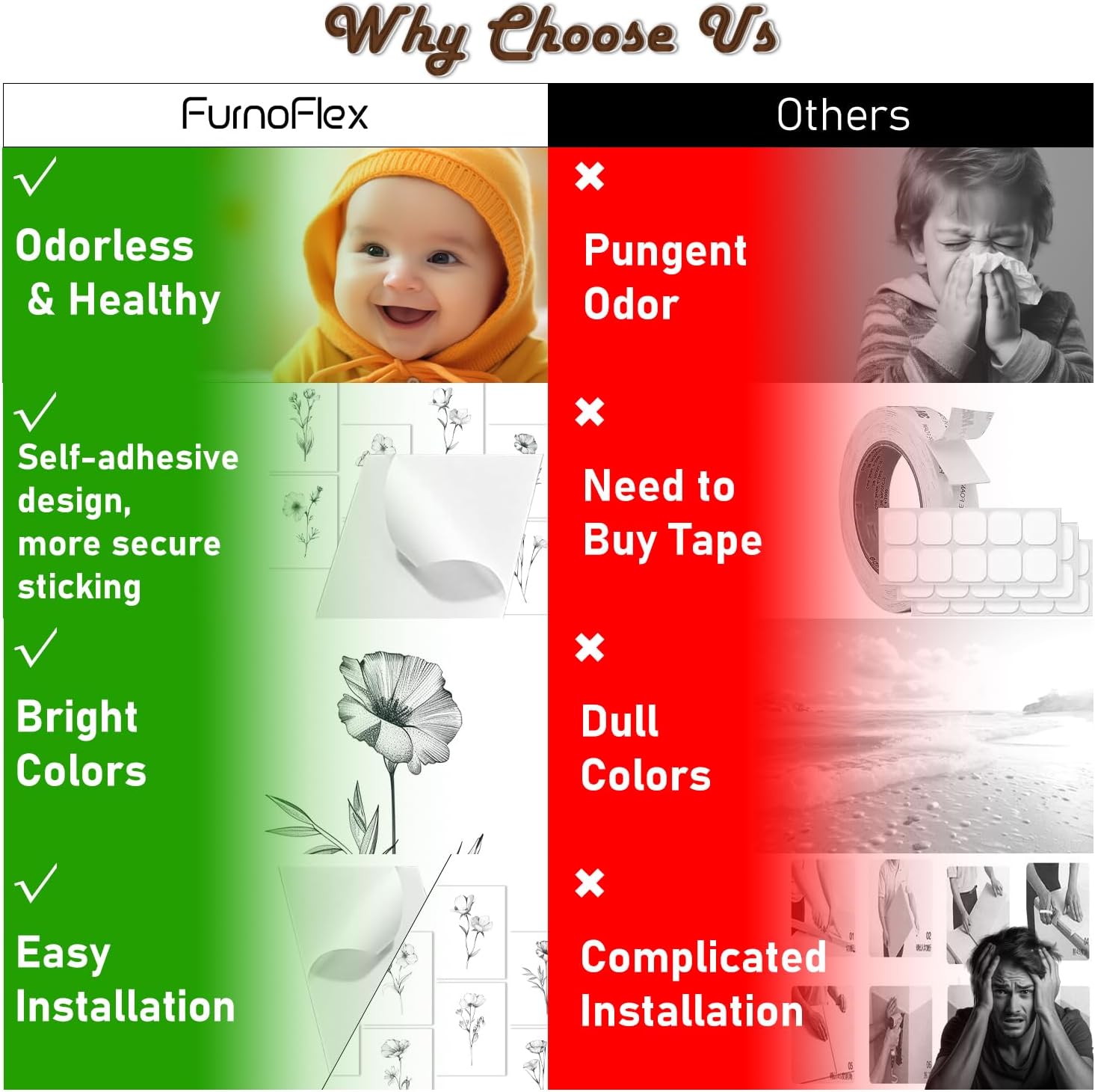 FurnoFlexArt Acoustic Panels Tiles Decorative Room Sound Proof Foam Absorbing Panels Noise Dampening Canceling Reducing Blocker for Walls (Floral Sketch, 48 * 32 in)