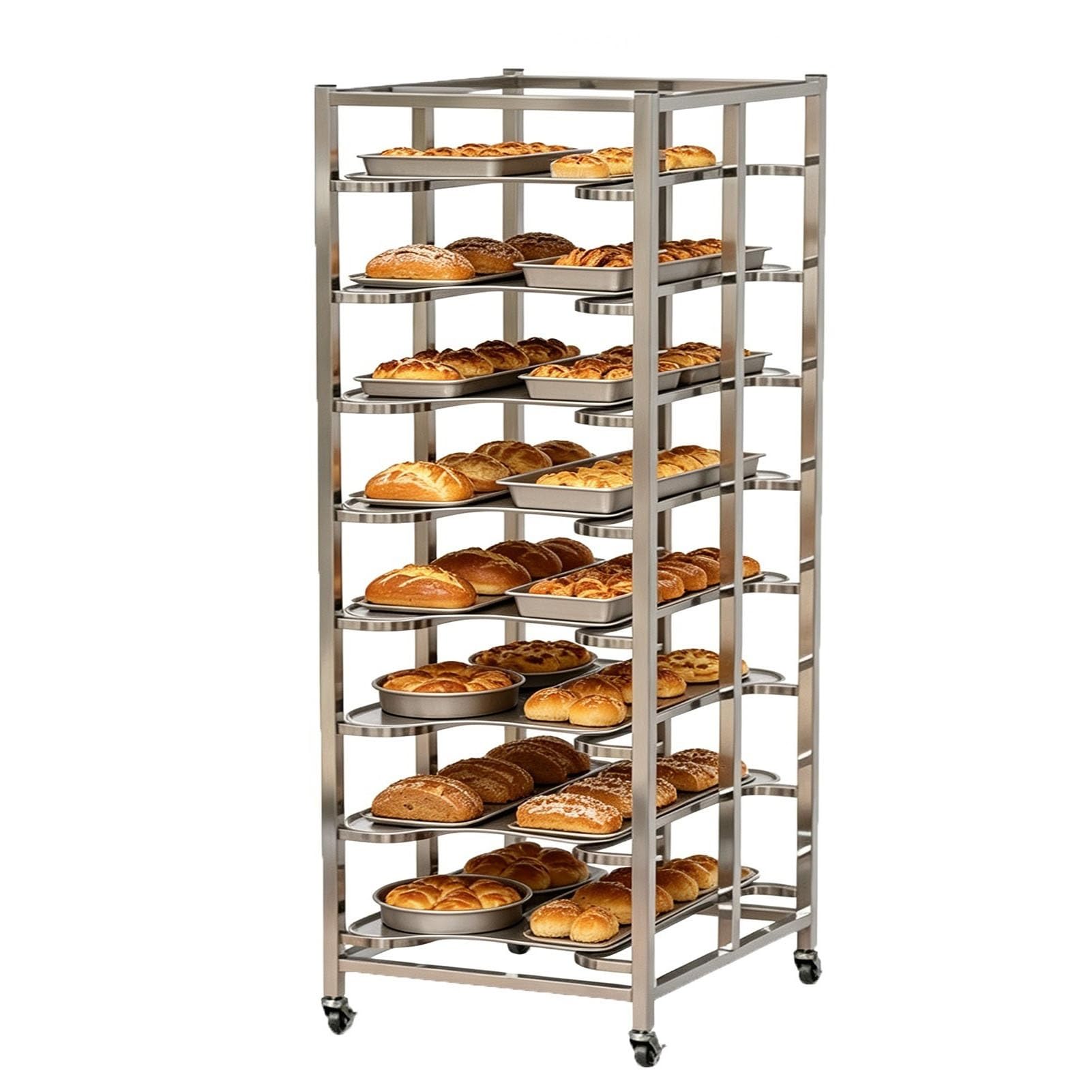 JOUFNING Bakers Rack - Commercial Sheet Bun Pan Rack, Bakery Speed Cooling Racks, Mobile Trolley Cart Drying Racks with Wheels, for Kitchen Cooking Pizza Catering Oven Tray