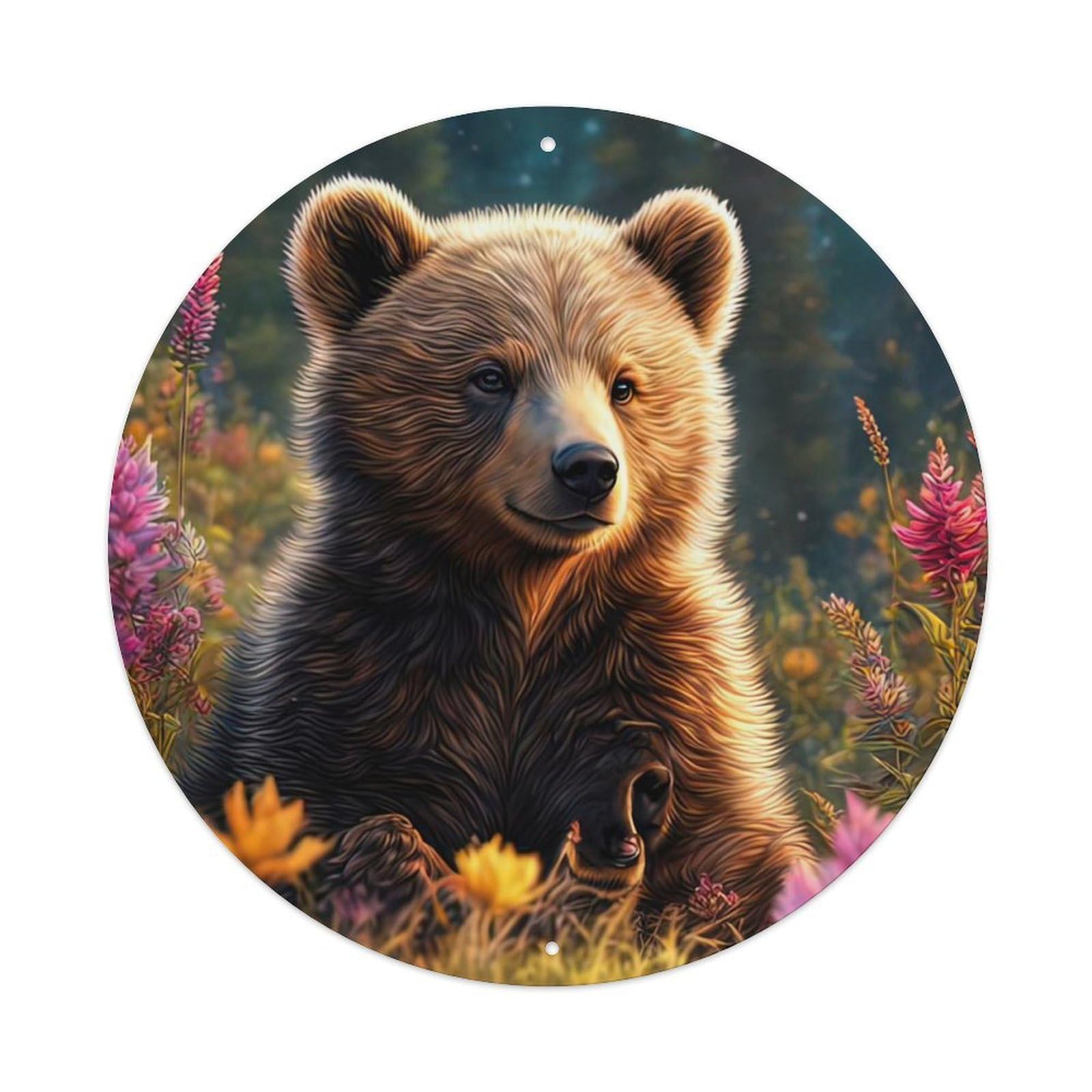 Animal Bear in The Forest Metal Tin Sign
