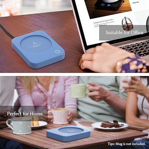 Miniatura 7 de VOBAGA Calentador de taza de café, calentador de café eléctrico para escritorio con apagado automático, 3 ajustes de temperatura para calentar y