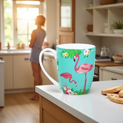Miniatura 3 de Taza de té de café de porcelana de hueso de 12.5 onzas – Tazas de animales de hueso – Taza de té de café con animales lindos, regalo para amigos,