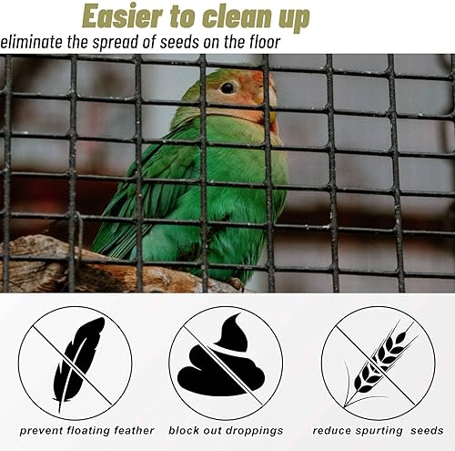 Miniatura 2 de Falda de jaula para pájaros, atrapador de semillas de pájaros de malla, cubierta de red aireada de jaula de pájaros, falda ventilada de nailon