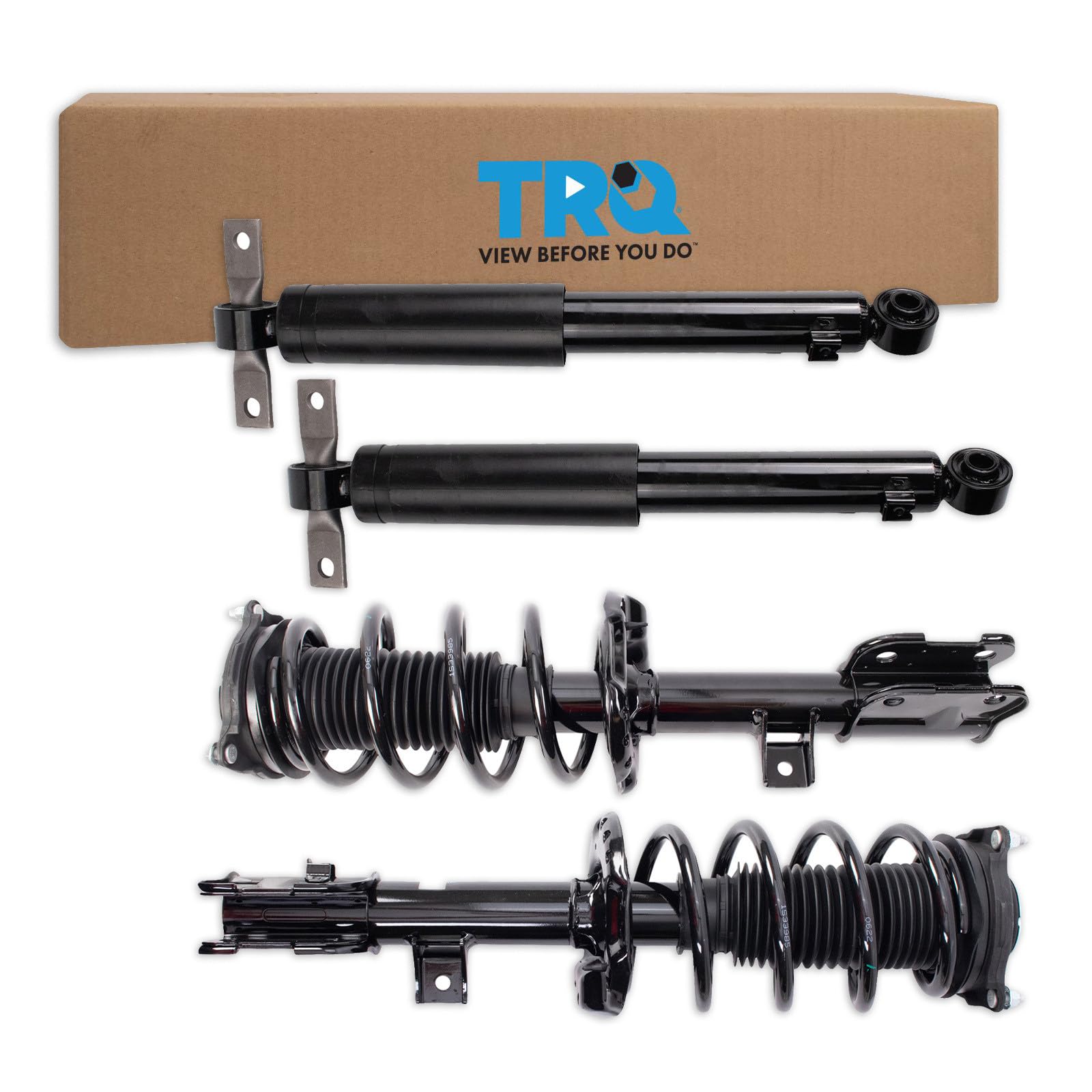 TRQ Front and Rear Complete Strut Assembly &amp; Shock Absorber Kit Complete Strut &amp; Coil Spring Assembly Compatible with 2015-2020 Kia Sedona