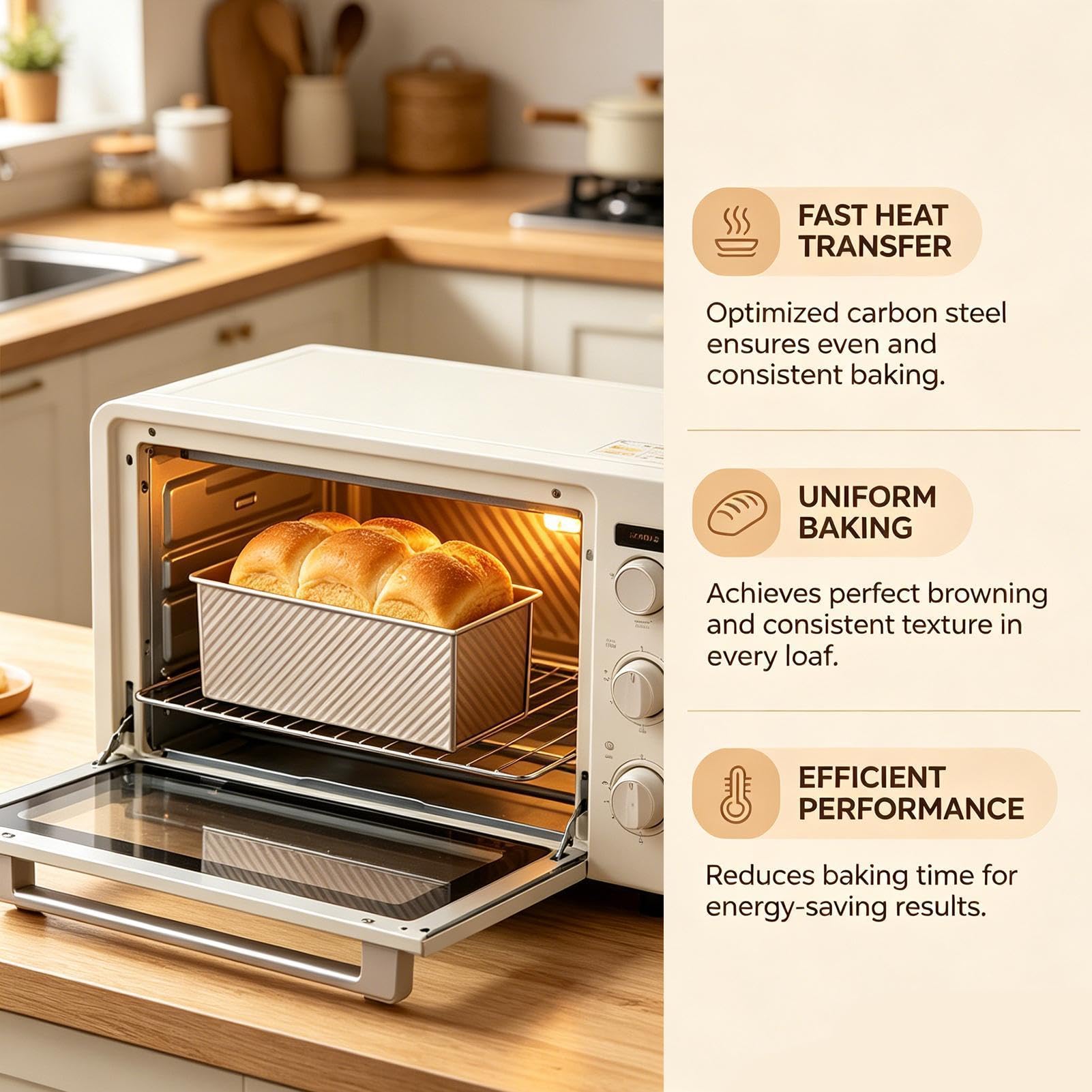 Molde Rectangular Para Pan Con Tapa Acero al Carbono Antiadherente | Molde Para Sandwich Y Pan De Molde Para El Hogar La Cocina El Restaurante La Panadería Y La