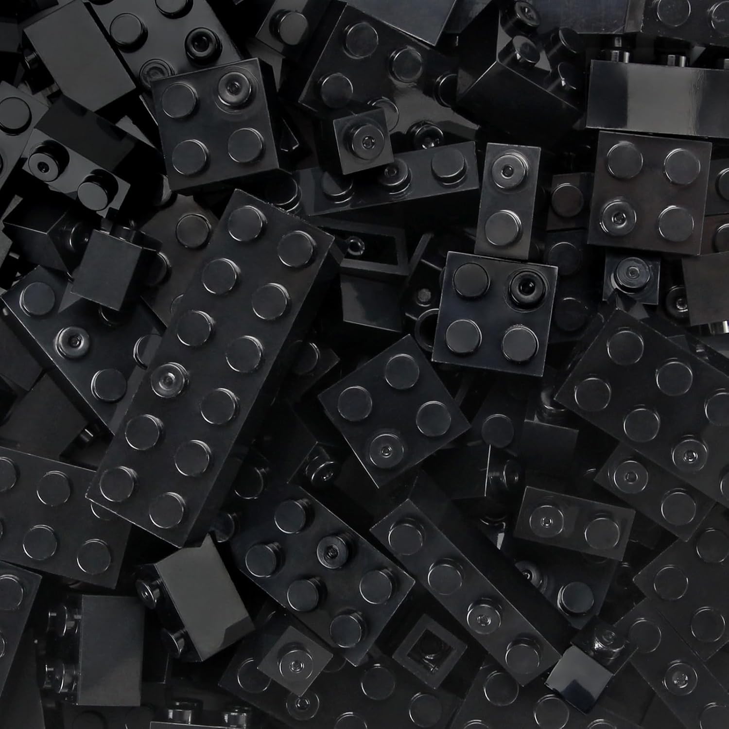 Feleph 310 Pieces Black Bulk Bricks 6 Sizes Classic Building City Play Blocks Set Parts Toy Accessories Compatible with Major Brands (Black)