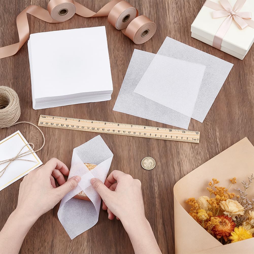 BENECREAT 500 Sheets 5.9x5.9 Inch White Tissue Paper, Anti-Tarnish Jewelry Wrapping Sheets, Acid Free Cotton Paper for Gift Jewerly Packaging DIY Craft Projects