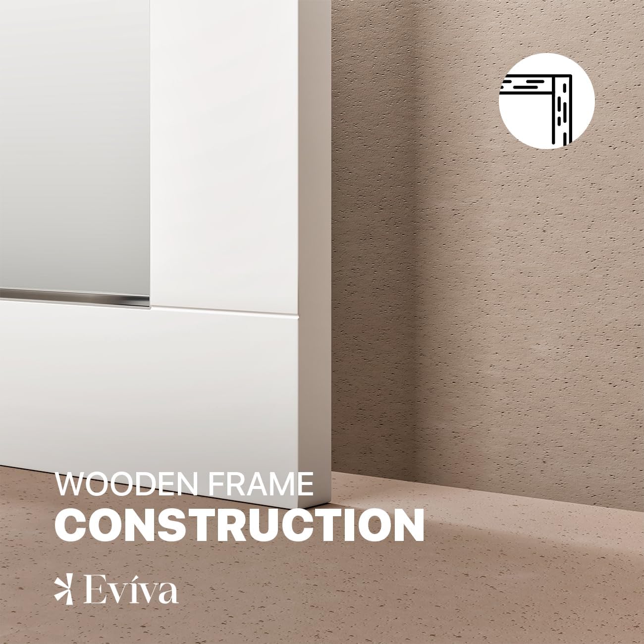 Eviva Aberdeen 24" x 30" Rectangular White Wooden Framed Mirror