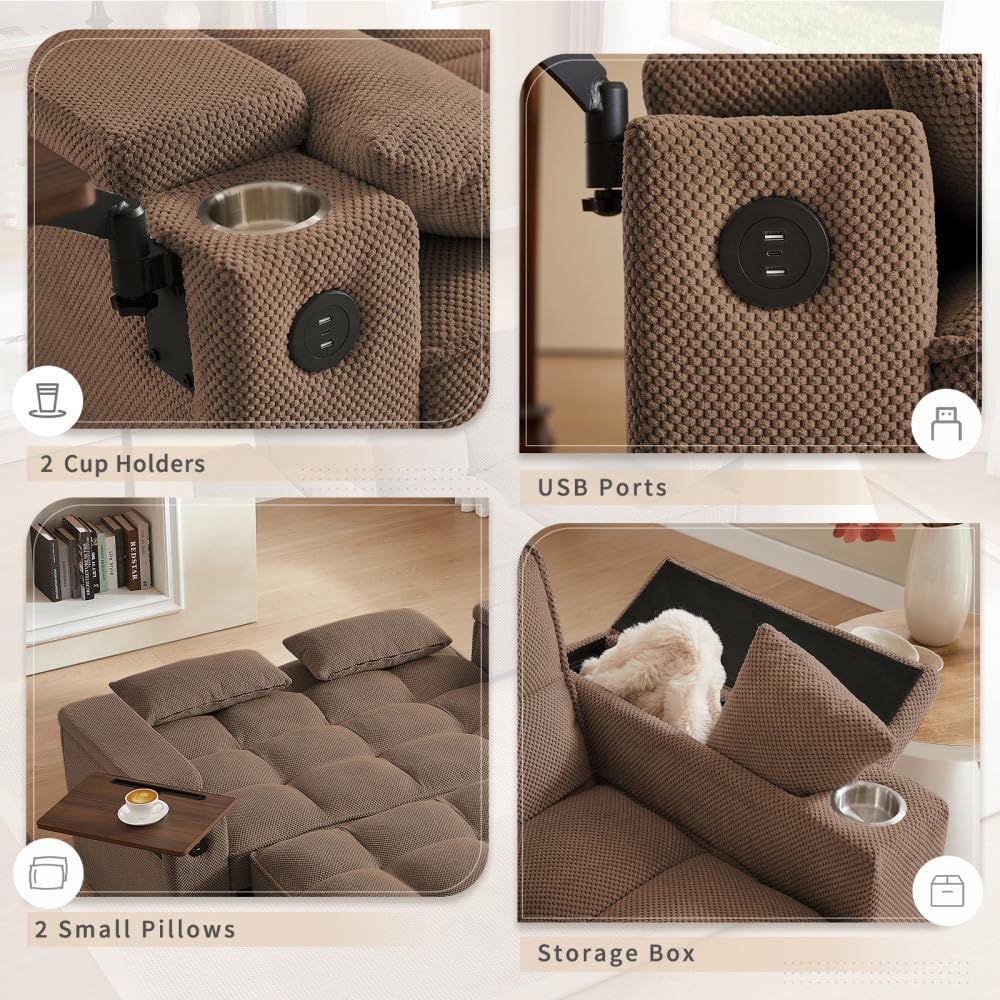 Image showing the 360 degree rotating side table attached to the sofa armrest