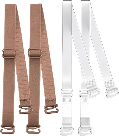 Atbuty Bra Straps Elastic Adjustable Shoulder Straps with Clear Bra Straps for Strapless Bodysuit