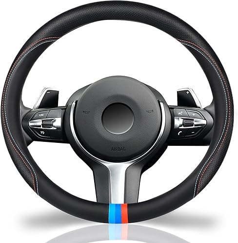 Funda para volante, 15 pulgadas, universal, color M, compatible con BMW, diseño de tres colores, antideslizante, estilo deportivo disponible en Yaxa Peru