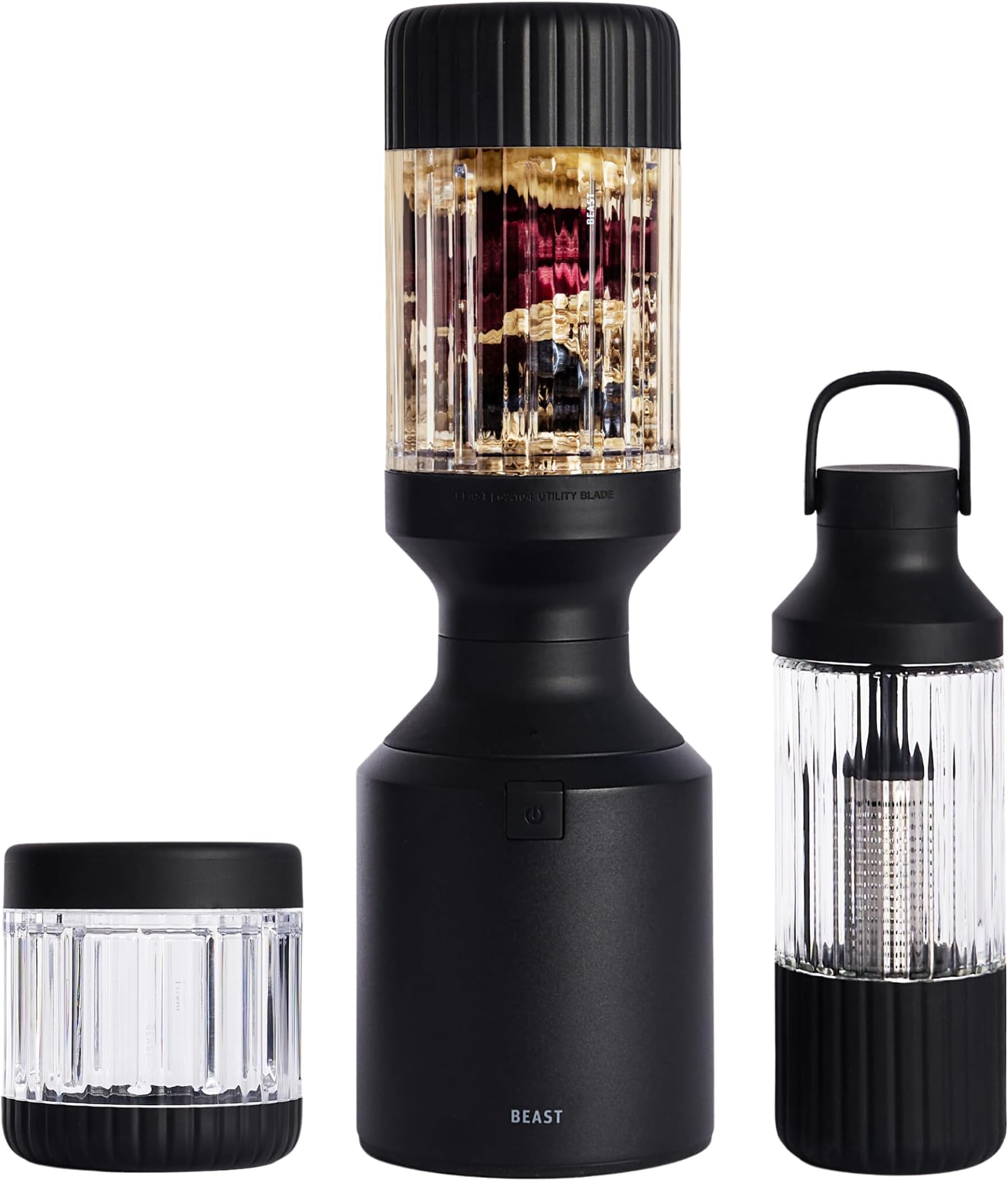Beast Blender + Hydration System | Blend Smoothies and Shakes, Infuse Water, Premium Kitchen Countertop Design, 1000W (Carbon Black)