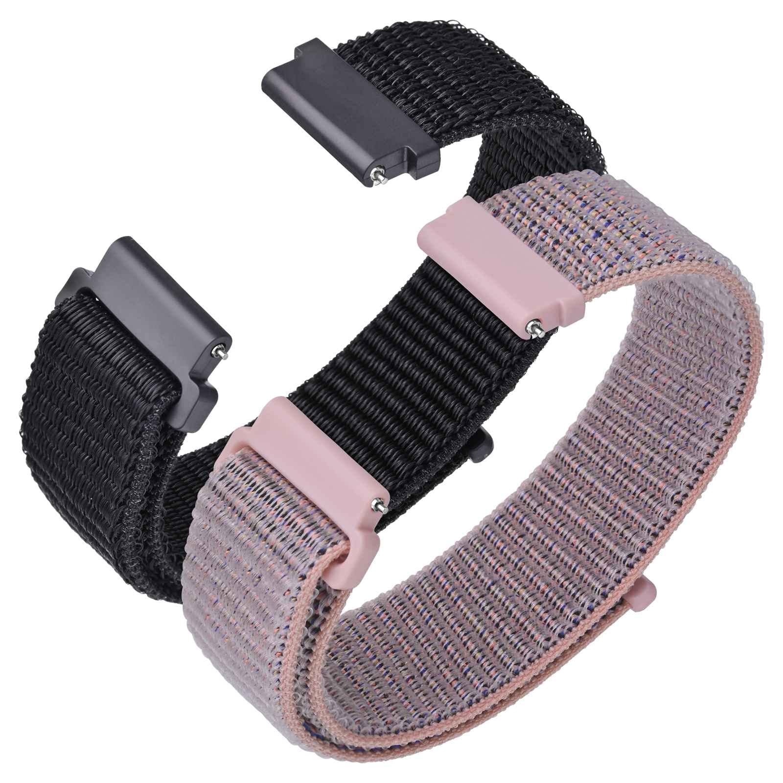 ANNEFIT Nylonowe paski do zegarków sportowych, 2 opakowania szybkiego odpinania, regulowany pasek zastępczy 16 mm, 18 mm, 19 mm, 20 mm, 21 mm, 22 mm, 24 mm