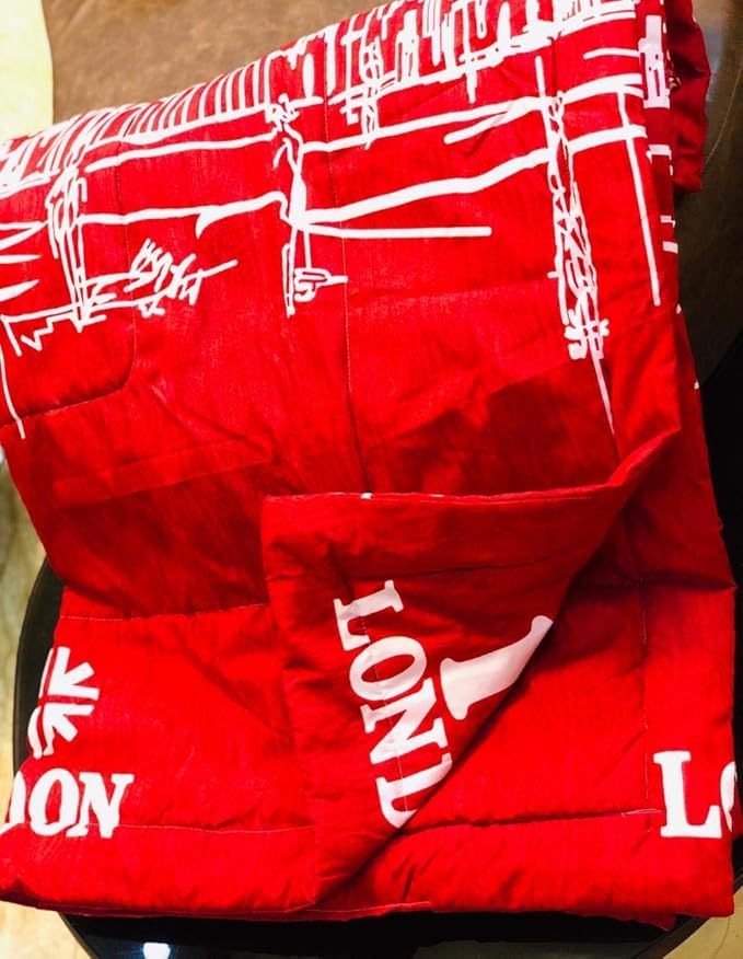 SHAKUMBHARI FAB Glace Cotton Ultrasoft Comforter Single Bed Kids FRU-FRU Comforter (60X100 inches)(Pack of 1) Red