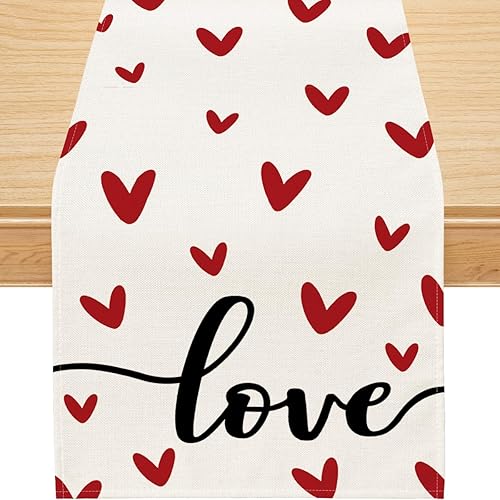 Miniatura 9 de Siilues Camino de mesa de San Valentín decoraciones de San Valentín camino de San Valentín para mesa decoración de temporada de primavera para