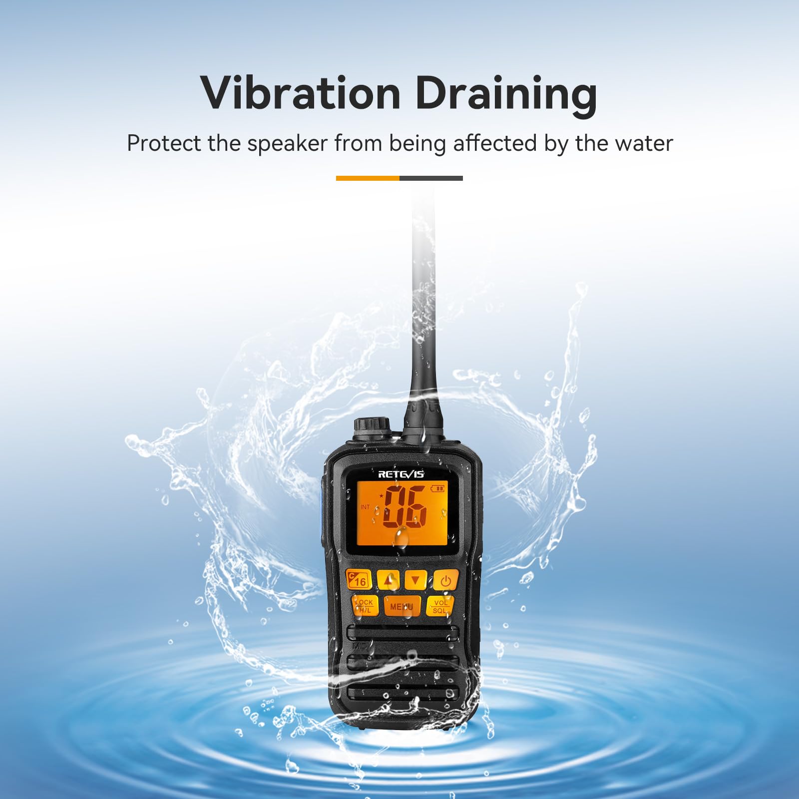 Retevis RM20 Radio Marine Fixe, Émetteur-récepteur Marin, GPS IP67 Imperméable Émetteur