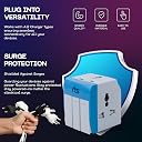rts Universal Conversion Multiplug travel adapter with Individual Switch with Spike Buster Fuse Protected | multiplug three pin plug socket |3 PIN 3 Way Plug for Home,Office and Industrial Uses Orange gallery image
