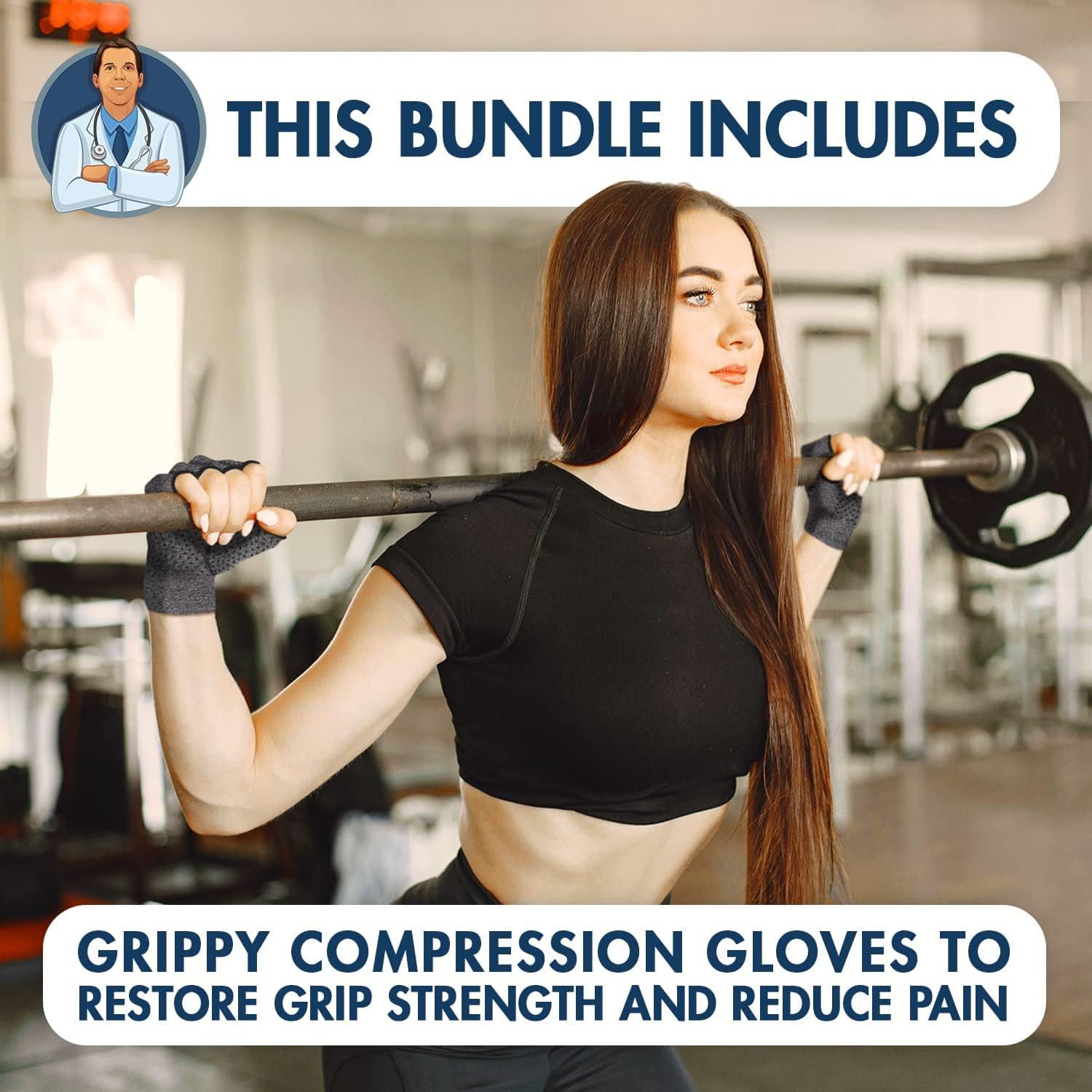 Dr. Frederick's Original Super Compression Glove Bundle - 4 Pairs - Original, Grippy, Copper, & Full-Finger Compression Gloves - For Women & Men - Arthritis and Hand Pain Relief - Medium : Health & Household