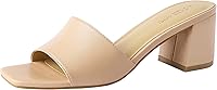 PIZZANNU Women's Square Open Toe Chunky Block Heel Sandals - Comfortable 2.5" Slip-On Mules for Casual & Dressy Outfits