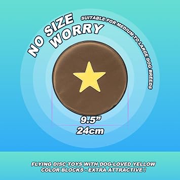TSPRO Dog Flying Disc, Durable Tossing Toy for Medium to Large Dogs | Premium Tactical Water-Floating Dog Flyer for Aggressive Chewers, Lightweight Interactive Toy for Fetch & Water Play, 24.1 cm