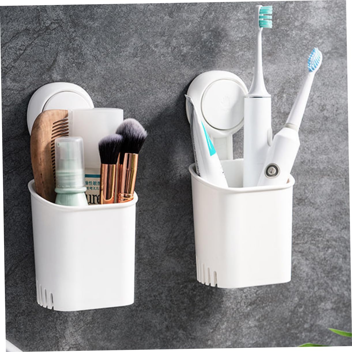 ULTECHNOVO 3piezas Soporte De Pared para Cepillos De Dientes y Afeitar Organizador y Cocina Ventosa Sin Taladros para Superficies Porosas Almacenamiento De Accesorios De Personal