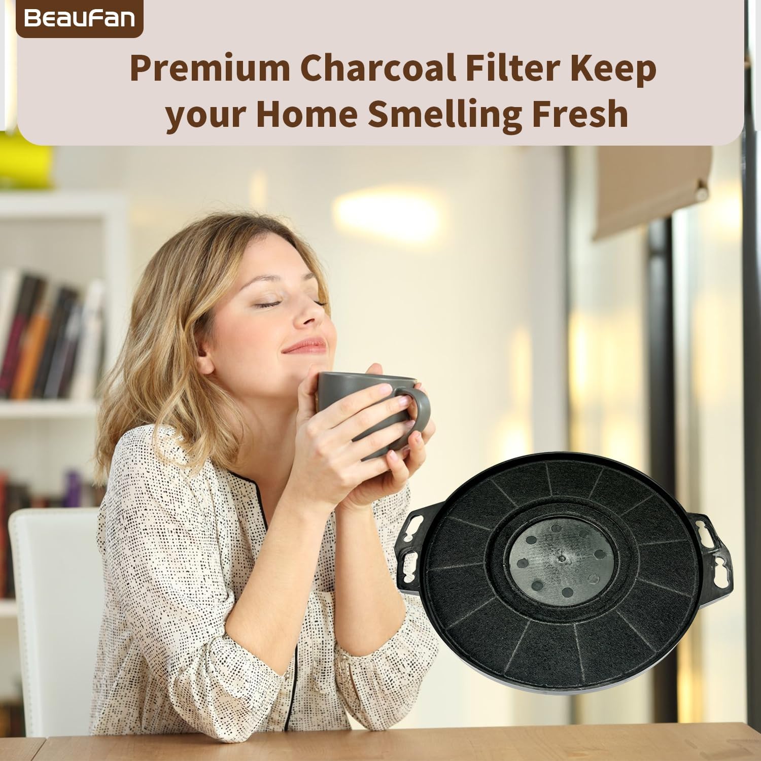 4 Pack CACF006 Charcoal Filters Replacement for CIARRA Range Hood Models CAS75918B, CAB75918B, CAS75918A, CAS75905, CAB75905, Comes in a Set with 4 Pack, Can be Replaced Twice