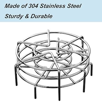QWEPU Stainless Steel Steamer Tray Multifunctional Three-Leg Steamer Rack Stand Steamer Round Steamer Rack Three Legged Pots Steaming Stand Home Kitchen, 7.1 Inch 8.7 Inch 9.4 Inch
