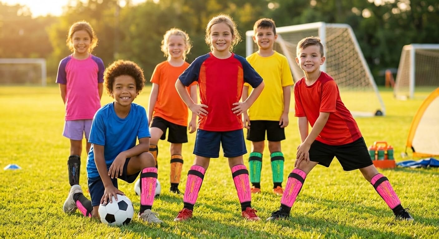 Vizari Parastinchi da calcio con protezione alla caviglia per bambini, ragazzi e adulti, parastinchi leggeri e resistenti per ragazzi, ragazze e bambini dai 3 anni in su