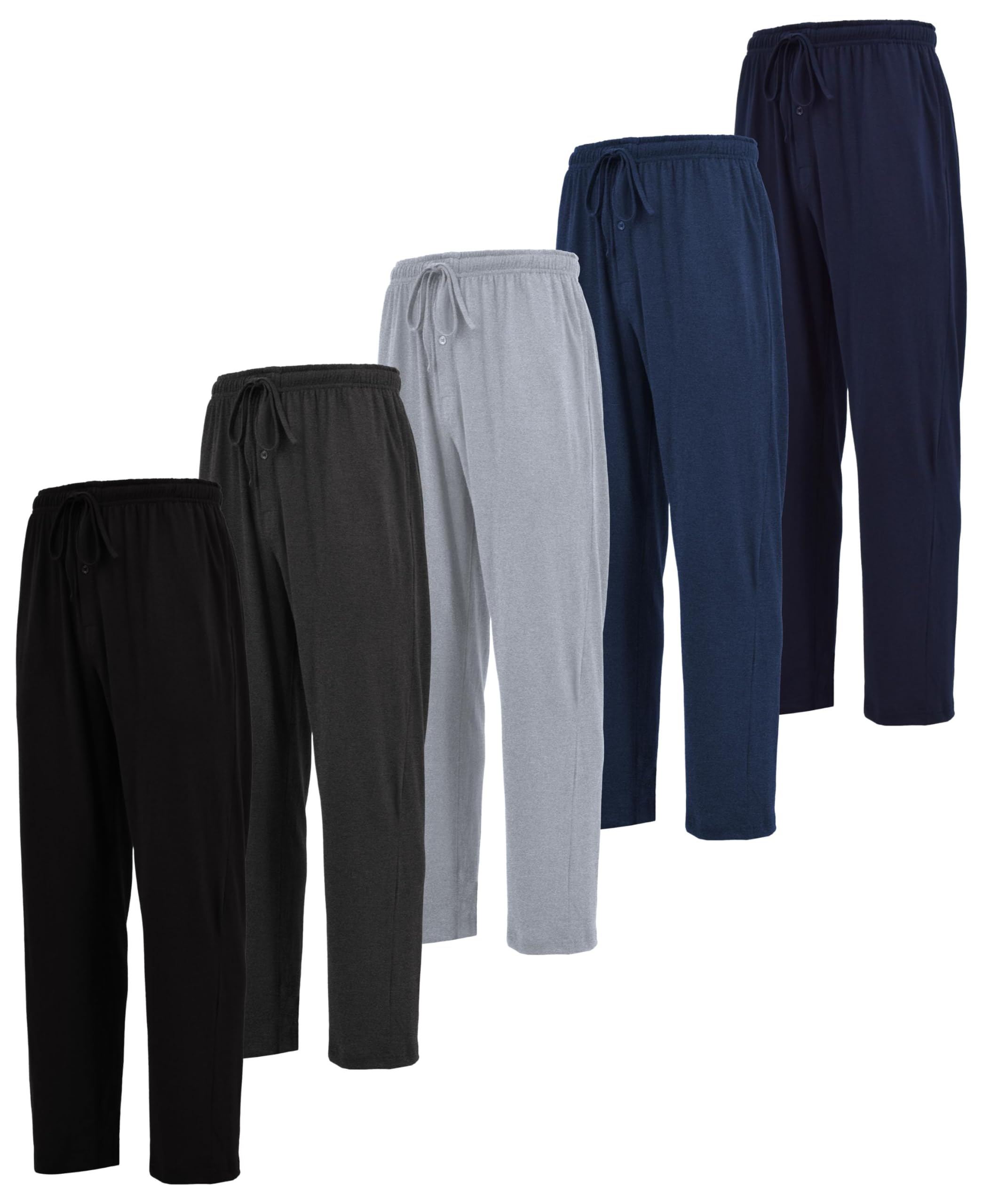 Andrew Scott Men's Lounge Pants | Multi Packs & Colors | Soft & Light Cotton Drawstring Yoga Lounge & Sleep PJ Pants