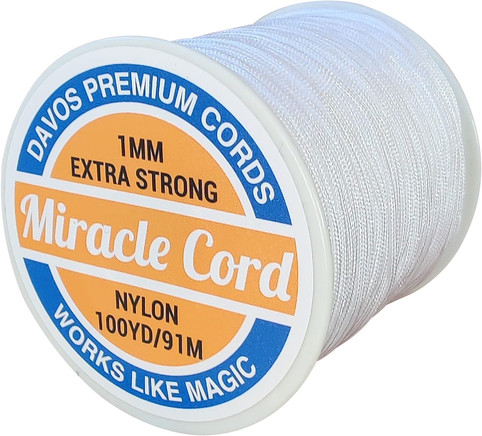 1mm Nylon Multi-Use Extra Strong Braided Thread Jewelry Necklace Bracelet Making String Beading Crafting ing Arts Crafts DIY (White, 100 yds)