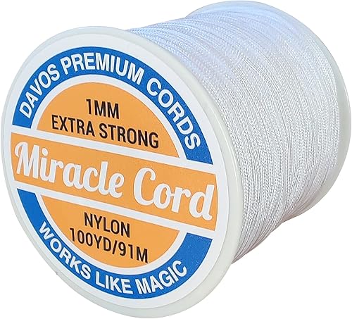 Cordón de nailon de 0.039 pulgadas (0.039 in), multiuso, extra fuerte, hilo trenzado, joyería, collar, pulsera, hacer cuerdas, manualidades,