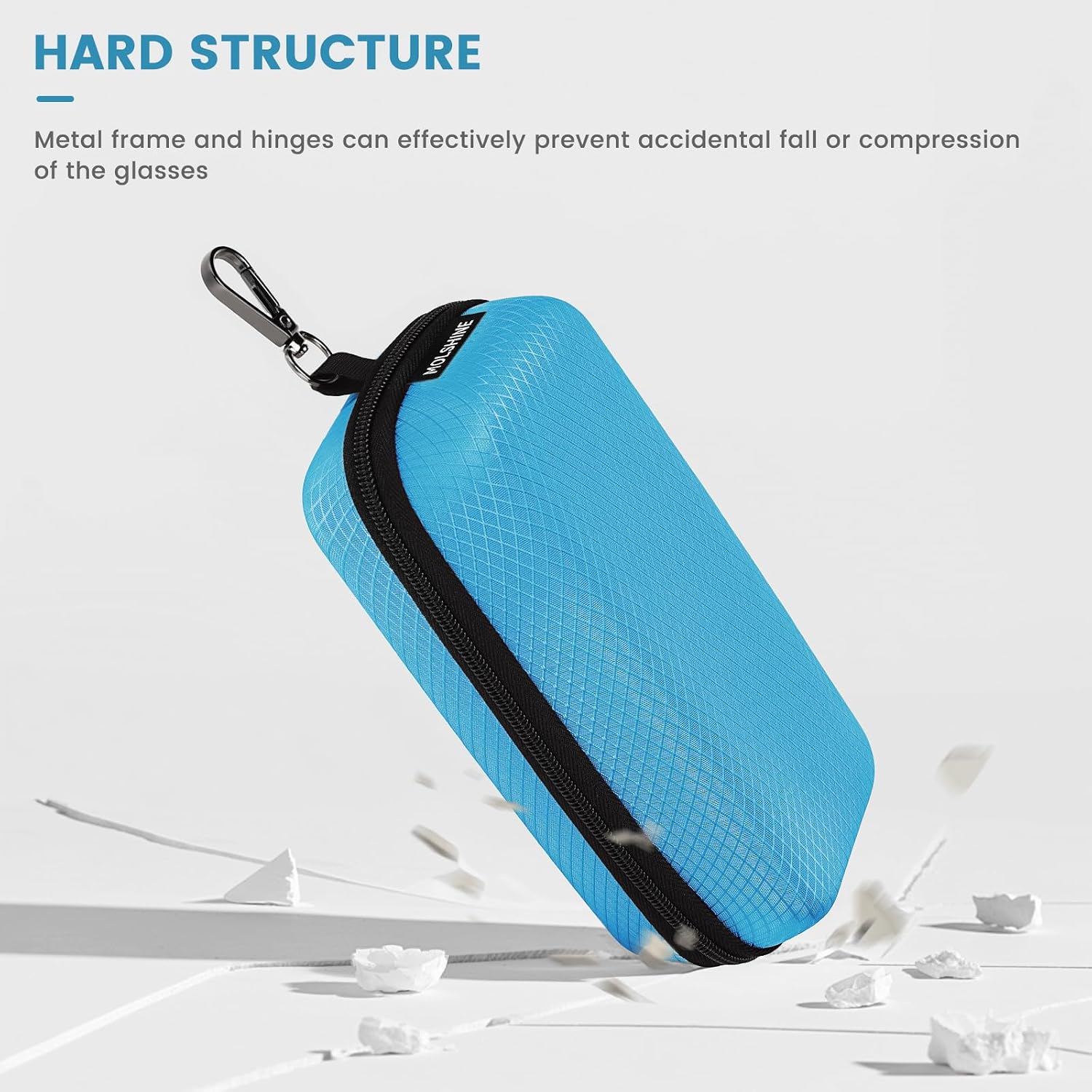 molshine Double Eyeglasses Case,EVA Hard Shell Portable Sunglasses Case with Metal Buckle for Sunglass,Eyeglasses